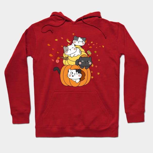 Autumn is here - Pumpkin Cat Hoodie by by Fre